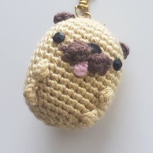 Crochet Pug Bag Charm